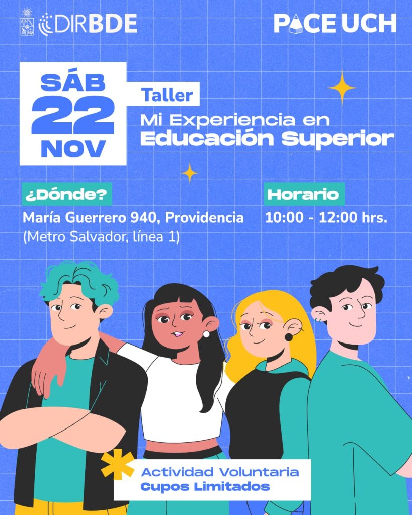 PACE: Invita a los cuartos medios al Taller: «Mi experiencia en Educación «